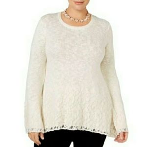 💲✂️ Lace overlay ivory knit